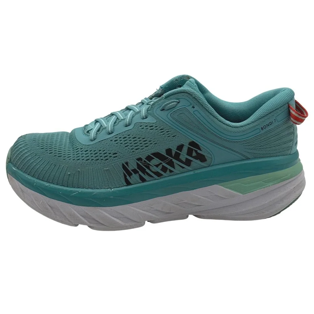 Hoka One One Bondi 7 Womens Running Shoes Teal Aqua Blue Sneakers 1110519 AEBL